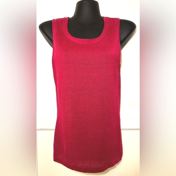 Lafayette 148 New York Linen Sleeveless Crewneck Tank - Picture 1 of 10